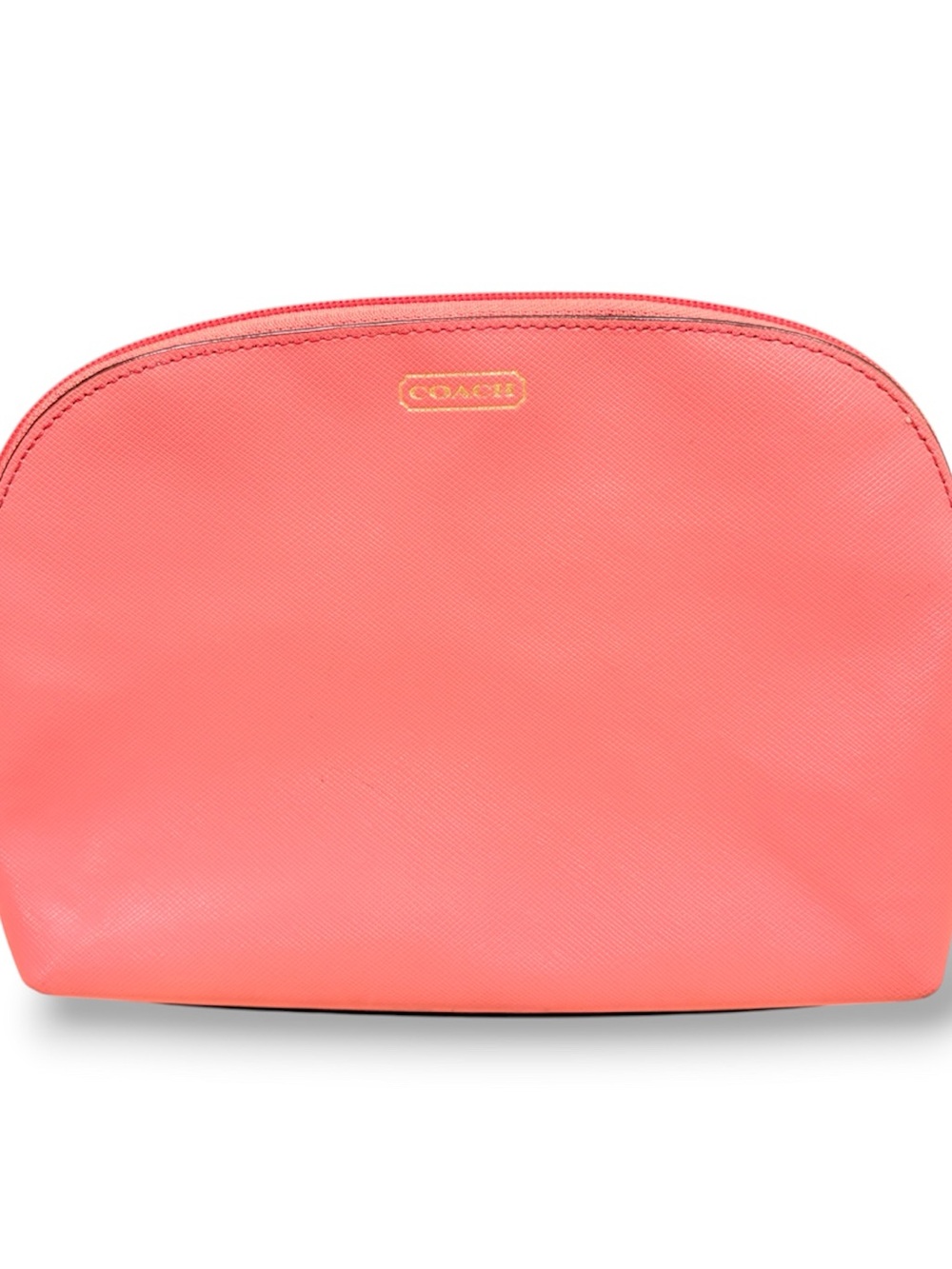 Coach Coral Leather Cosmetic Pouch